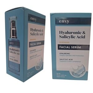 Set 2)Envy Hyaluronic & Salicylic Acid Facial Serum Renewing‎ Hydrating Clearing